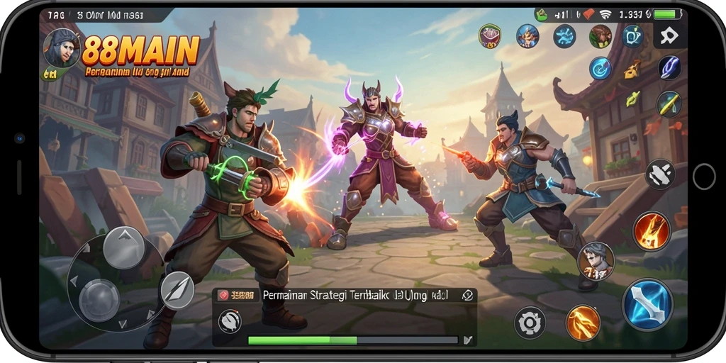 Screenshot gameplay <strong>88MAIN</strong> menunjukkan pertempuran strategi yang intens.