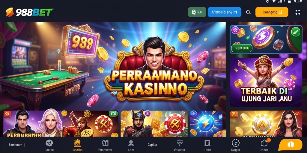 Screenshot gameplay 988BET menunjukkan suasana kasino yang mendebarkan.