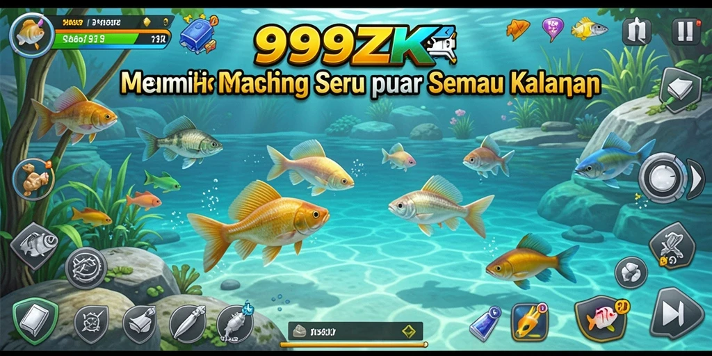 Tampilan screenshot gameplay 999ZK dengan aksi memancing yang mendebarkan.