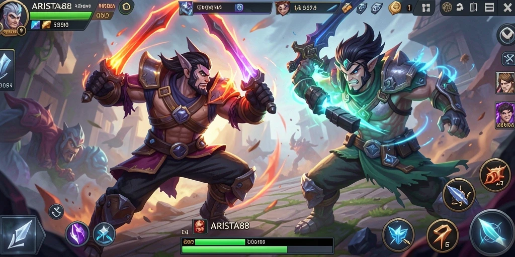 Tampilan gameplay MOBA yang seru dan dinamis di ARISTA88.