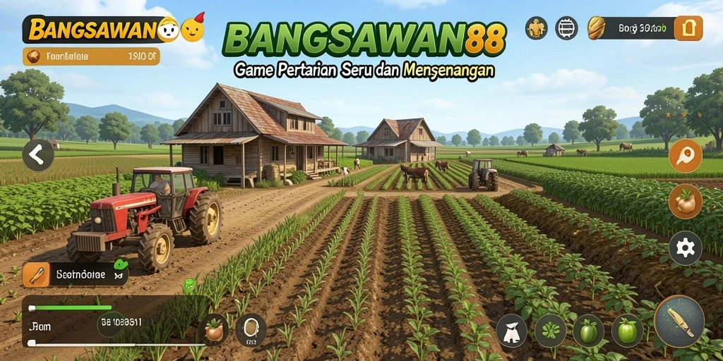 Tampilan gameplay menarik dari <strong>BANGSAWAN88</strong> dengan aktivitas bertani yang seru.