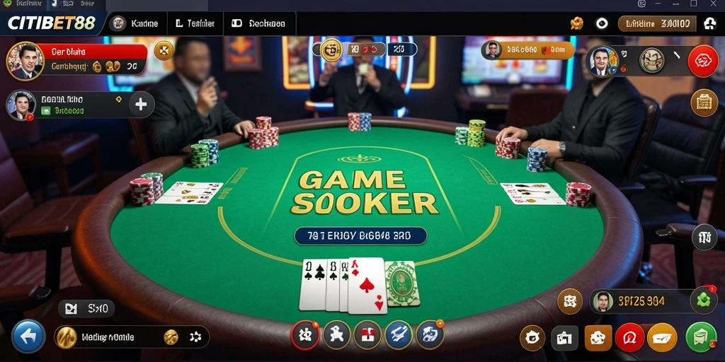 Screenshot gameplay <strong>CITIBET88</strong> menunjukkan momen mendebarkan dalam permainan Poker.