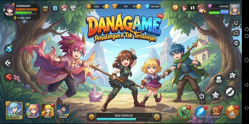 Screenshot gameplay menunjukkan aksi seru dalam dunia anime.