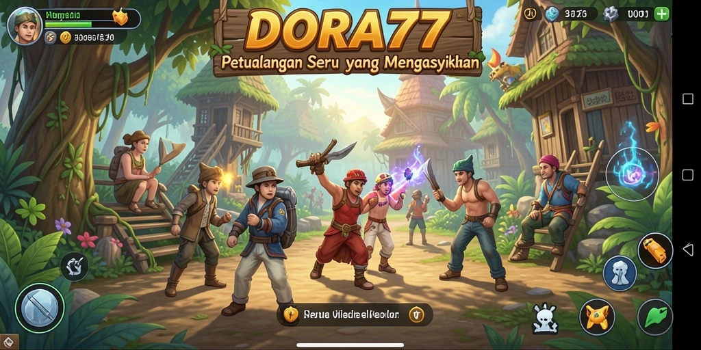 Screenshot DORA77 menampilkan aksi seru dari gameplay petualangan.