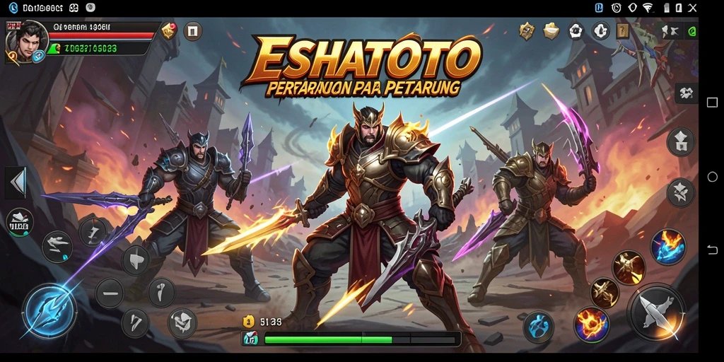 Tangkapan layar ESHATOTO menampilkan aksi bertarung yang mendebarkan.