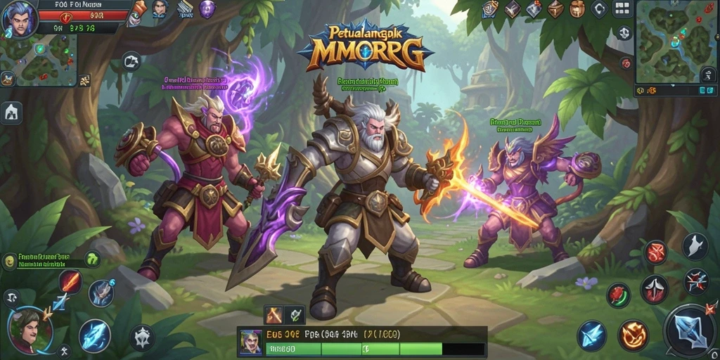 Screenshot utama F08 menampilkan aksi seru dalam gameplay MMORPG.