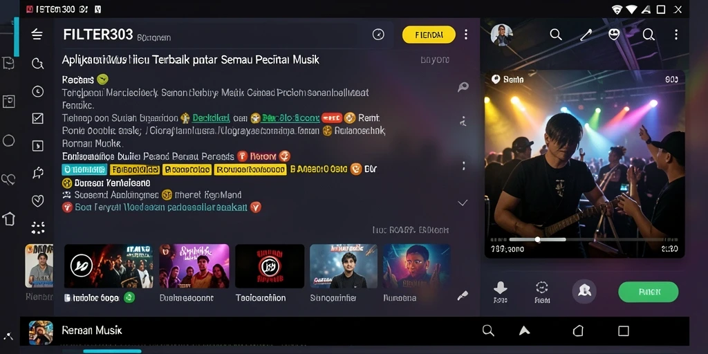 Tampilan menarik dari gameplay FILTER303 yang menyuguhkan musik.
