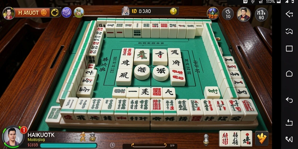Tampilan gameplay HAIKUOTK dengan ubin Mahjong yang berwarna-warni.