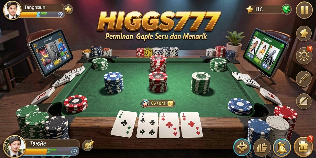 Tampilan permainan Gaple HIGGS777 yang menyenangkan dan interaktif.