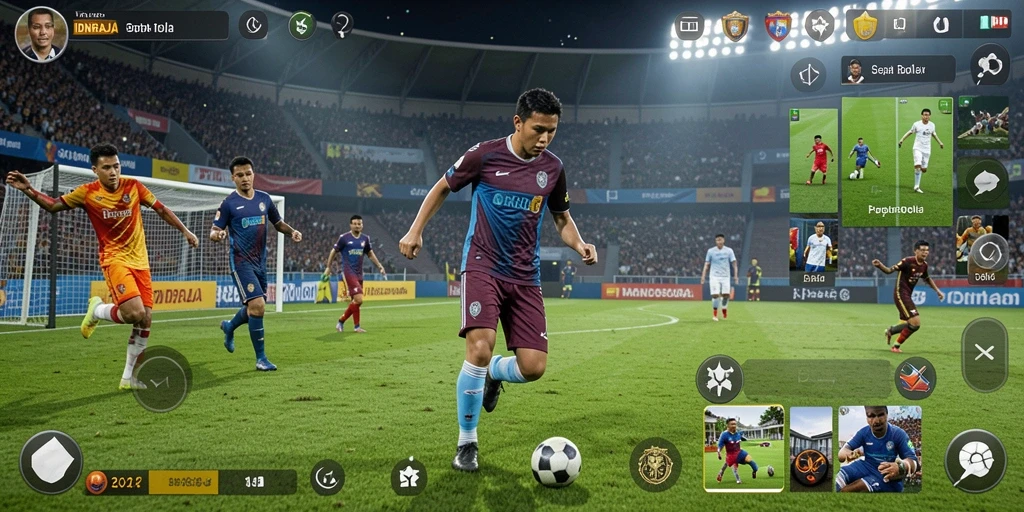 Screenshot gameplay IDNRAJA yang menampilkan aksi seru di lapangan.