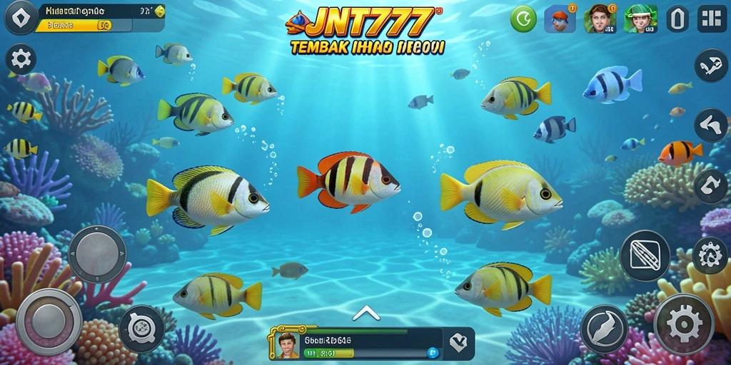 Tampilan gameplay JNT777 yang menarik saat menangkap ikan.