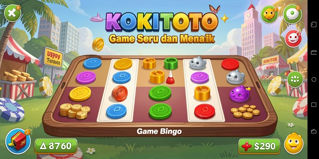 Tampilan gameplay seru saat bermain Bingo di KOKITOTO.