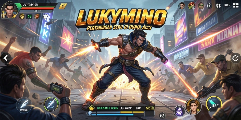 Tampilan menarik dari gameplay seru LUKYMINO yang penuh aksi.
