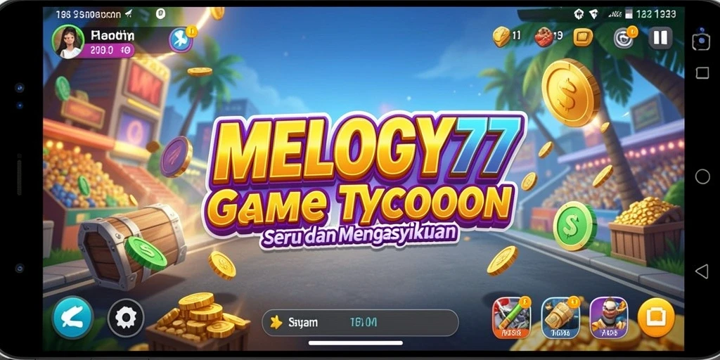 Tampilan gameplay menarik dari MELODY77 dengan elemen Tycoon.