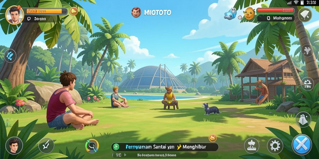 Screenshot gameplay <strong>MIOTOTO</strong> dengan tampilan warna-warni yang menarik.