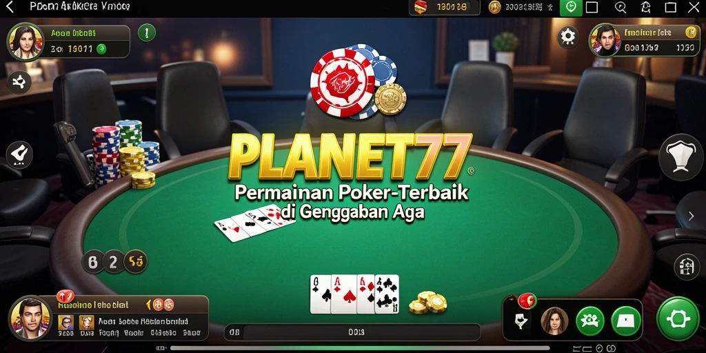 Tampilan menarik dari gameplay Poker di PLANET77.
