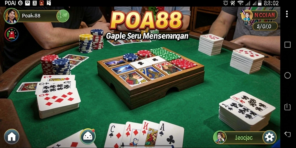 Tampilan gameplay seru dari POA88 dalam bermain Gaple.