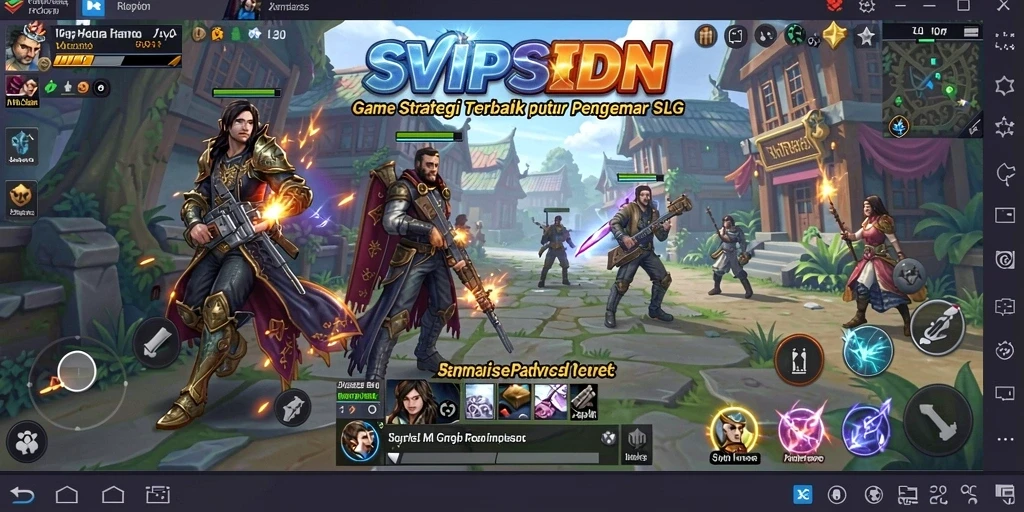 Screenshot gameplay SVIPSIDN yang menunjukkan pertempuran strategis.