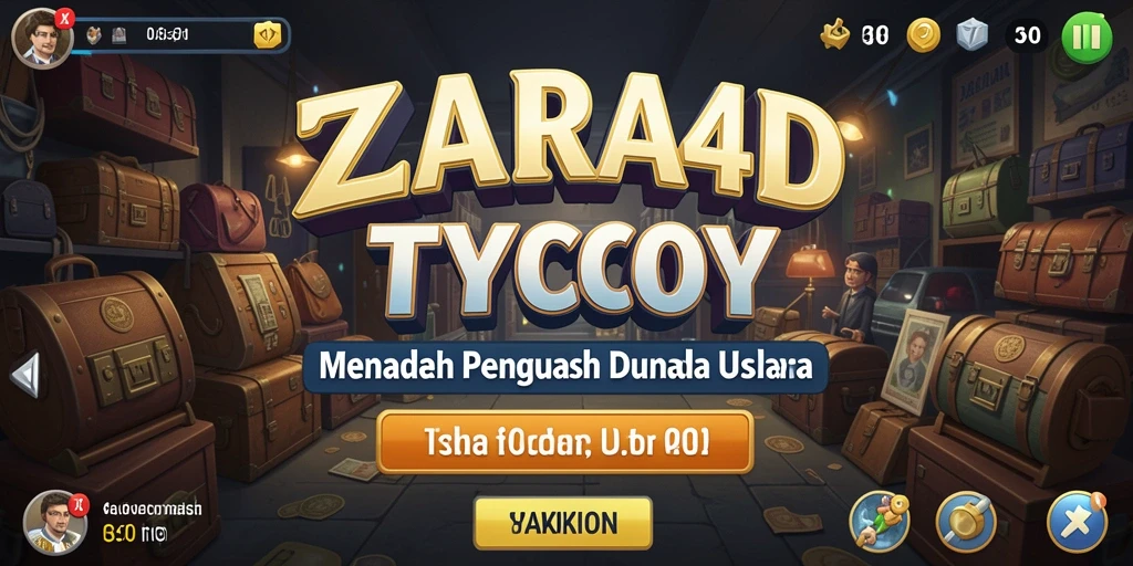 Tangkapan layar gameplay ZARA4D yang menampilkan manajemen bisnis Tycoon.
